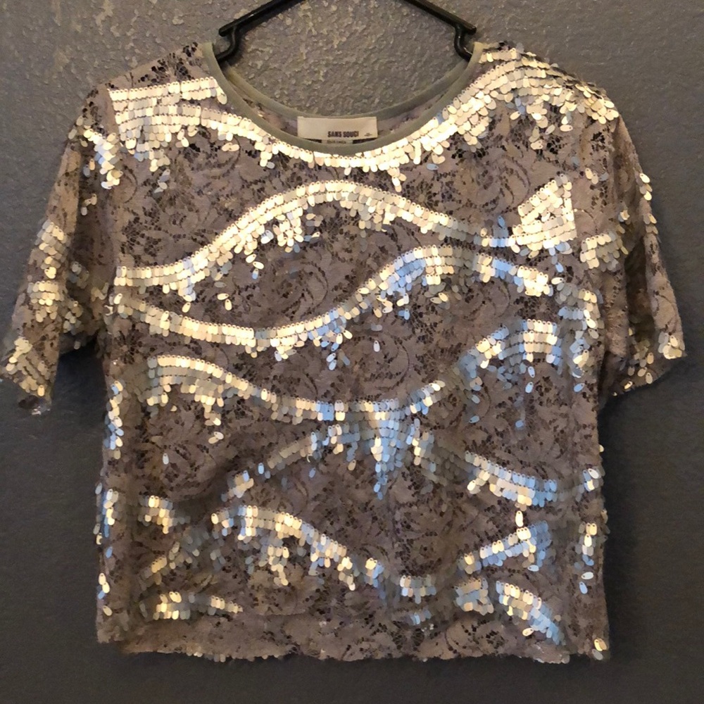 Sheer Sparkly Lace Top